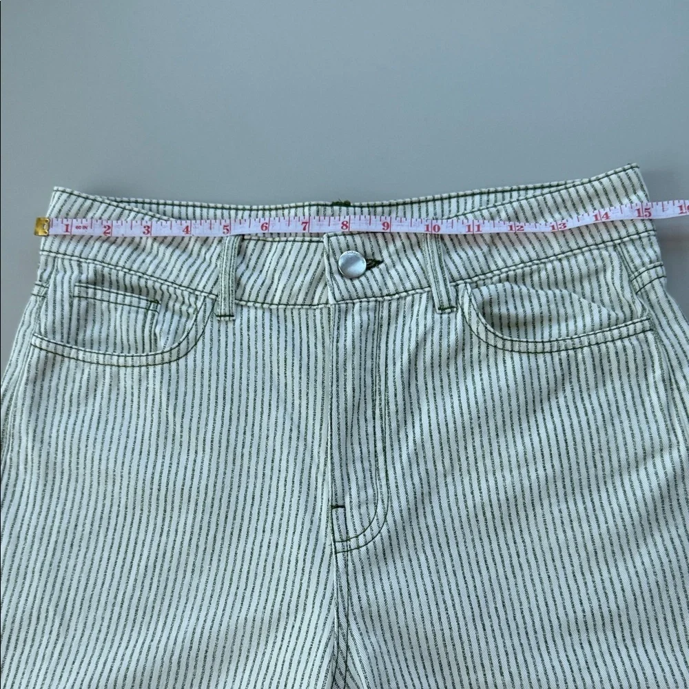 ZARA High-Rise White & Green Striped Pants, Size EUR 36 / US 4 - Picture 9 of 9